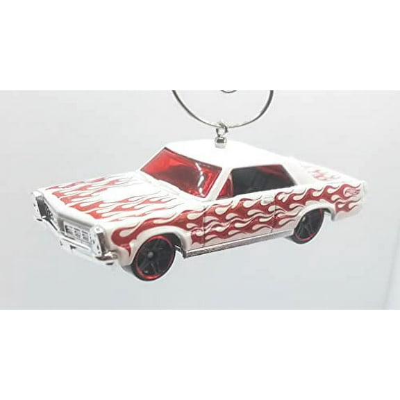 Christmas Ornament for 1965 Pontiac GTO White Red Flames