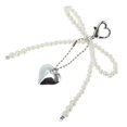 thumbnail image 5 of Unique Bargains 1 Pc Handbag Charms Keychains Faux Pearl Heart Bag Accessories White Silver Tone, 5 of 5