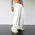 thumbnail image 2 of Men's And Women's Retro High Waist Wide Leg Sports Pants Summer High Street Design Loose Straight Casual Hiphop SweatpantsFashion Clothing Womens Pants Summer Palazzo Pants, 2 of 4