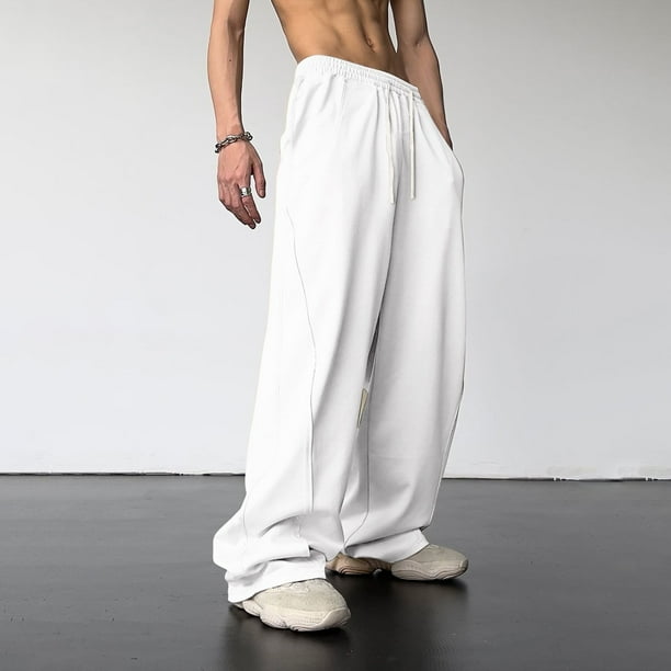 WILLBEST Pantalones Casuales para Mujer, Estilo Retro, de Cintura Alta, con Pierna Ancha, Deportivos, Holgados y Rectos, para Cualquier Ocasión. Grande