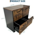 thumbnail image 3 of Rugerasy 4 Drawer Wooden File Cabinet,File Cabinet with Lock,Locked Filing Storage Cabinet for A4 /Letter Size for Home Office,Dark Brown, 3 of 7