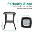 thumbnail image 2 of HiiKaa 18in Patio Tables Wicker Side Table,Rattan End Table with Glass Top for Outdoor Outside Patio Porch Deck Square Brown, 2 of 9