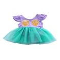 thumbnail image 1 of Combinaison d'Été à Manches Courtes Imprimée pour Bébé Filles Nouveau-Né Violet 6-9 Mois, 1 of 6