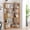 A-Dark Oak, variant on Resenkose 90cm L Shaped Corner Display Shelf, MDF Wood 5 Tier Open Storage Bookcase with Anti Tipping Device, Rounded Corner Furniture for Bedroom, Hallway, Dark Brown