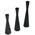 thumbnail image 4 of European Wrought Iron, Retro Modern Conical Set of 3 Stylish Black Candle Holders, 4 of 8