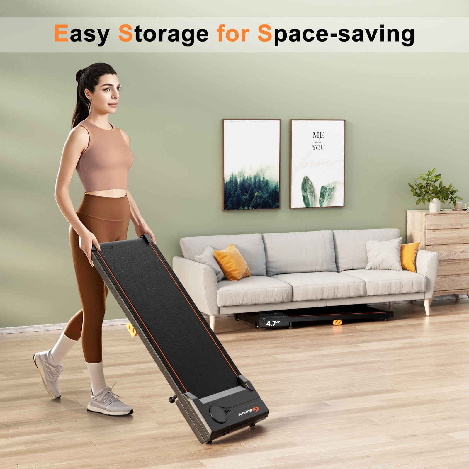 Goplus 2.5HP Under Desk Treadmill with Remote Control LED Display 12 Preset Programs