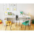 thumbnail image 4 of 32-Inch Small Desk with Fabric Drawers and Charging Station, Kids Girls Teen Study Writing Desk for Bedroom, Home Office Computer Desk with Storage Shelf & Bag for Small Space, White, 4 of 8
