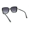 thumbnail image 4 of Womens Classic Chic Understated 90s Designer Fashion Butterfly Sunglasses Black Silver - Smoke, 4 of 4