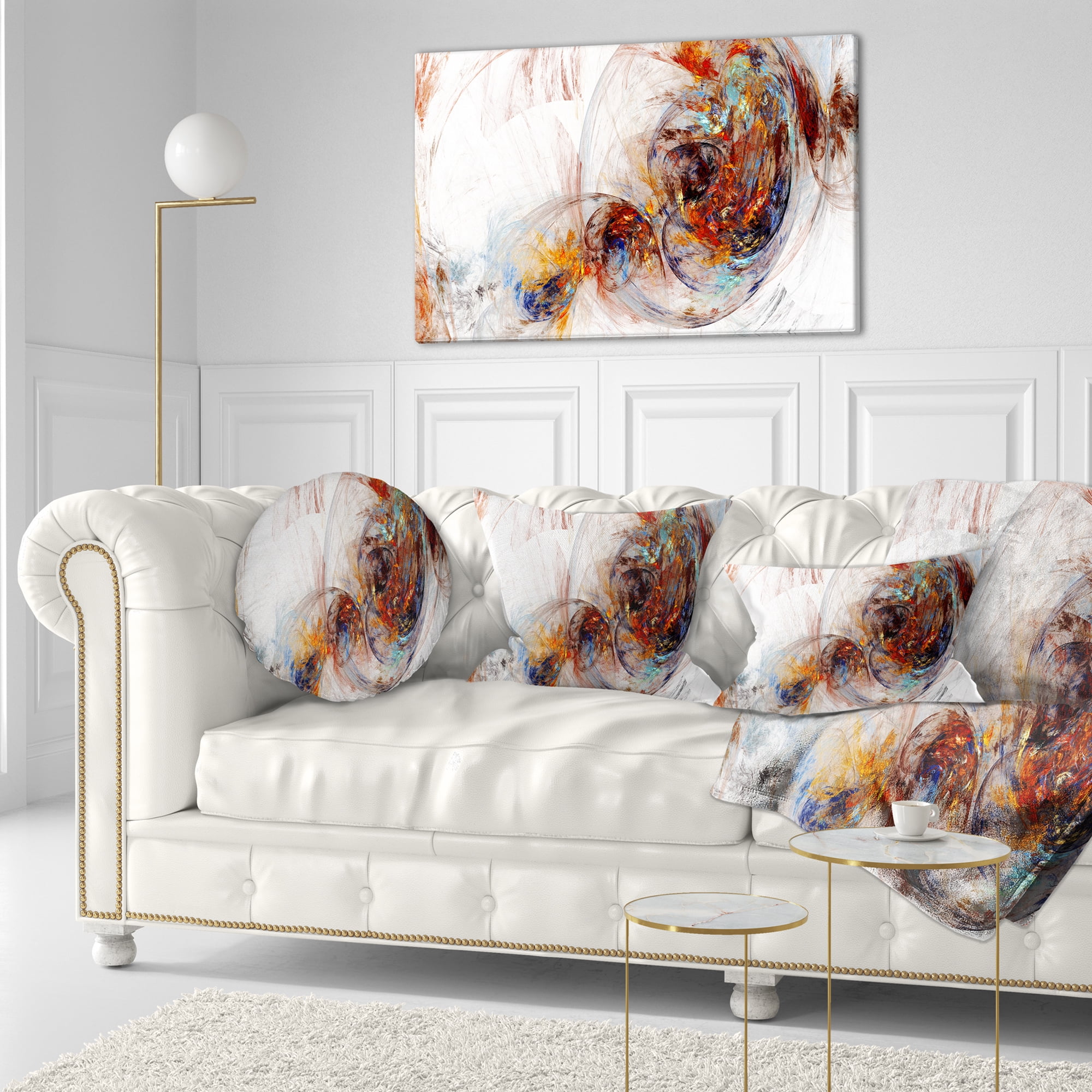 Designart Colored Smoke Brown - Abstract Throw Pillow - 12x20