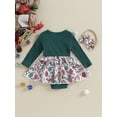 thumbnail image 4 of Elippeo Baby Girls 2Pcs Christmas Outfits Ruffle Long Sleeve Skirt Romper with Headband Set Newborn Clothes, 4 of 9