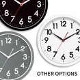 thumbnail image 4 of Reloj de pared AKCISOT, silencioso, funciona con pilas, 25 cm, plateado, 4 of 9