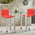 thumbnail image 3 of Costway Ensemble de 2 Tabourets de Bar Réglables Pivotants Chaise de Comptoir de Cuisine en Cuir PU Rouge, 3 of 10