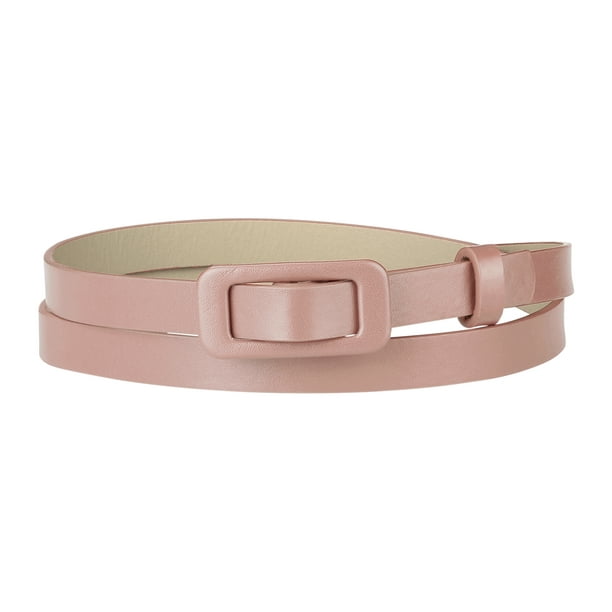 Cinturón de cintuno poroso fino Hebilrectangular Cinturones de talgrande pavestido de jeans RoSe ajusa cintuhas99 cm / 39 "