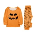 thumbnail image 5 of Halloween Family Pajamas Matching Set - 2 piece Pumpkin Face Print Long Sleeve Top & Pants Outfit,Casual Matching Family Halloween Pajamas for Xmas Celebration & Photos for 9 Years Pjs, 5 of 7