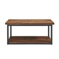 thumbnail image 3 of Alaterre Furniture Claremont 40" Rustic Wood Bench with Low Shelf, 3 of 8