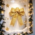 thumbnail image 5 of Dongrere Glitter Christmas Bow Large Fabric Bow Decor for Stair Railing Mantel Front Door Christmas Tree Decor, 7x6.3 Inch, Gold, 5 of 6