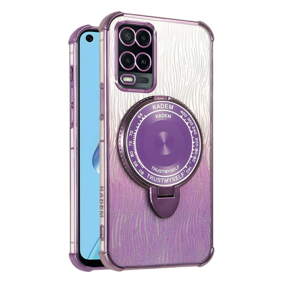 Kickstand Case for OPPO A54 4G Cover Soft TPU Silicone Phone Case with Luxury Magnetic Mirror Stand Shell for Women Men Anti-Fall Protective Cover Compatible with OPPO A54 4G Case