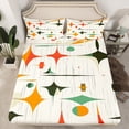 thumbnail image 2 of Homewish Stars Print 3pcs Twin Sheet Sets For Teens Boys Girls,Vintage Aesthetic Twin Fitted Sheet,Abstract Geometric Breathable Flat Sheet,Luxury Bedroom Decor, 2 of 7