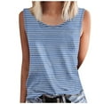 thumbnail image 2 of Pejock Women's Striped Sleeveless Tank Top, Crew Neck Summer Shirt, Basic Casual Loose Blouse, Soft Breathable Stretch Fabric, Lightweight Comfortable Top, 2 of 4