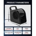 thumbnail image 2 of Ventilador Air Mover LZLXXLZL 355 CFM de alta velocidad 130 W 12 cm negro, 2 of 8