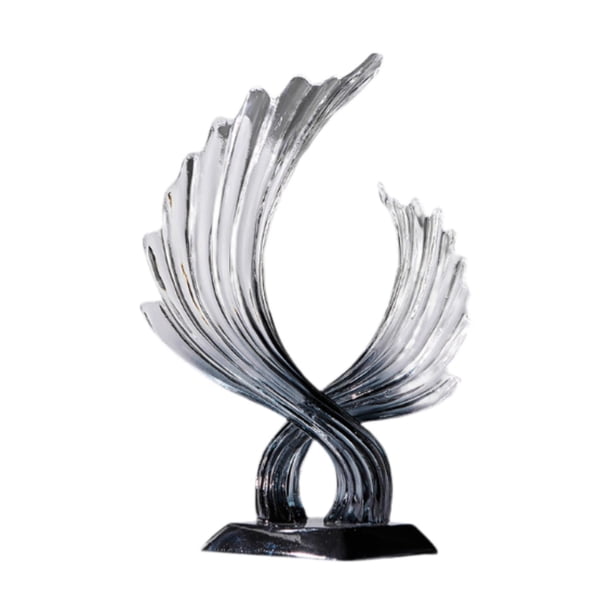 Adorno de ala Figura de ala Figura decorativa de escritorio Estatua de ala coleccionable Gris