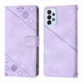 thumbnail image 5 of Dteck Wallet Case for Samsung A13 5G, Emboss Pattern Shockproof PU Leather Flip Protective Case with Adjustable Shoulder Strap for Galaxy A13 5G, Purple, 5 of 6