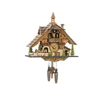 Hekas 15.55" Quartz Black Forest Indoor Cuckoo Clock, Pendulum Motion