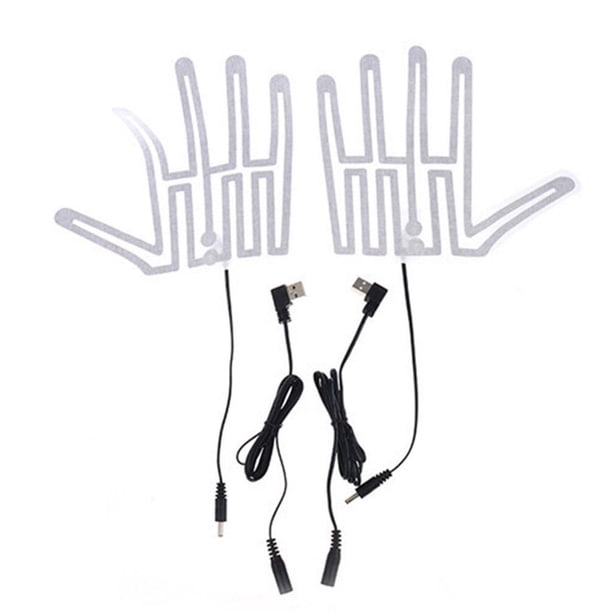 Ropa de Deporte 1 par de calentadores térmicos de manos de 5 V para zapatos, guantes, almohadillas (DC 1 a 1 cable)