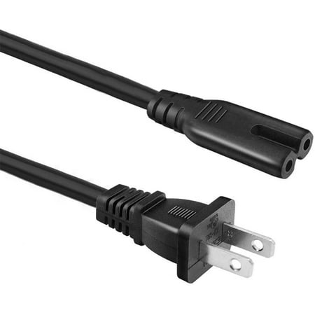 AC 2 Prong Power Cord 5FT Wall Plug 2-Slot TV Power Cable, for HP Dell LG Samsung Asus Acer Sony Sharp Toshiba Laptop Monitor LED LCD Printer PS2 PS3 Slim Ps4 Xbox Game Console Supply Cable
