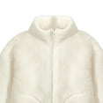 thumbnail image 4 of Wxirdiow Coats for Girls Girls Coat Fluffy Furry Fleece Jacket Kids Warm Winter Shaggy Outwear with Pockets White Size,10-11 Years, 4 of 4