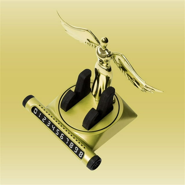 Magnetic Car Charger,Angel Car Phone 360 Rotation Number Plate Cellphone Stand Built in Aromatherapy Mount Bracket for 13,Gold