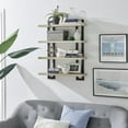 thumbnail image 5 of Danya B. 4-Tier Floating Bracket Wall Shelf - Black Metal and White Birch Finish, 5 of 12