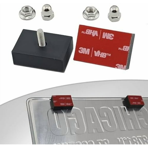 No Drill License Plate Bracket Mount - Adhesive Based - Universal - Removable$$Vehicle Parts & Accessories