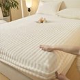 thumbnail image 2 of Hiroekza Premium Rabbit Plush Velvet Queen Size Fitted Bed Sheet - Winter Warmth, 360° Wrap, Double-Sided Edging (180x200cm) White, 2 of 5