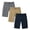 GREY/NAVY/BEIGE, variant on 3 Pack Mens Shorts Cargo Style With Adjustable Belt Outdoor Essential