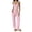 Pink, variant on Drovellove Women's Sleeveless Spaghetti Strap Cami and Drawstring Wide Leg Pajama Set - Soft Knit Vintage Floral Sleepwear with Ruffle Trim for Relaxing at Home or Cozy Lounging