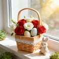 thumbnail image 4 of Easter Flower Basket Handmade Wicker Flower Arrangement Gift Spring Holiday Party Home Wedding Decor Packaged Design, 4 of 6