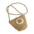 thumbnail image 2 of Women's Flower Woven Beach Bag, Sunflower Mobile Phone Tote, Lightweight Summer Vacation Purse, Multi-Color Options, 20x15x9cm, 2 of 7