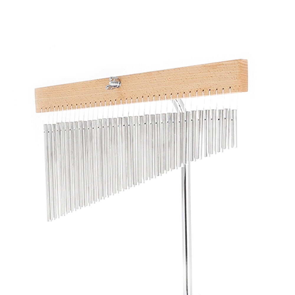 Stainless Steel 36-Tone Single-Row Wind Chime Percussion Bar Chime+Tripod Stand+Chime Stick, 36-Tone Bar Chimes Single-Row Wind Chime Percussion Instrument with Stand
