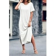 thumbnail image 6 of Sherrylily Summer Women T Shirt Dress Casual Drop Shoulder Dresses Side Slit Midi Dress with Pockets, 6 of 7
