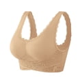 thumbnail image 3 of Bras for Women A 2 Piece Set Of Side Buttoned Front Sports Bra Without Rims Adjustable Folding Lace Yoga And Running Vest M, 3 of 7