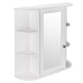 thumbnail image 6 of 3-Tier Wall Mounted Cabinet Shelf Single Door Mirror Indoor Bathroom, White, 6 of 12