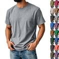 thumbnail image 2 of Oversized Tshirts for Men Acid Wash Loose Fit Cotton Basic T Shirts Gym Vintage Baggy Tees （Light Gray,5XL）, 2 of 5