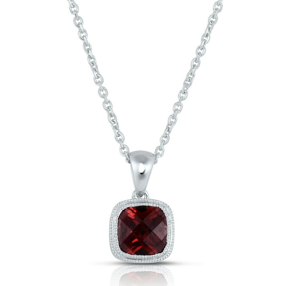 STERLING SILVER GARNET PENDANT