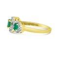 thumbnail image 4 of 14k Yellow Gold Oval Emerald And Diamond Three Stone Ring, 4 of 6