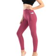 thumbnail image 4 of Franhais Women Athletic Yoga Leggings, Solid Color Stretch High Waist Tights Leggings, 4 of 6