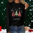 thumbnail image 2 of QSAWXQZ Women's Christmas Blouse Long Sleeve Crewneck Graphic Pullover Shirt for Spring Black XL, 2 of 5