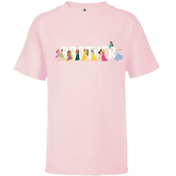 Disney Princess Squad Brother Family Trip Vacation Reunion - Short Sleeve T-Shirt for Kids - Customized-Soft Pink