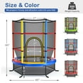 thumbnail image 2 of Gymax 55'' Recreational Trampoline for Kids Toddler Trampoline w/ Enclosure Net Colorful, 2 of 10