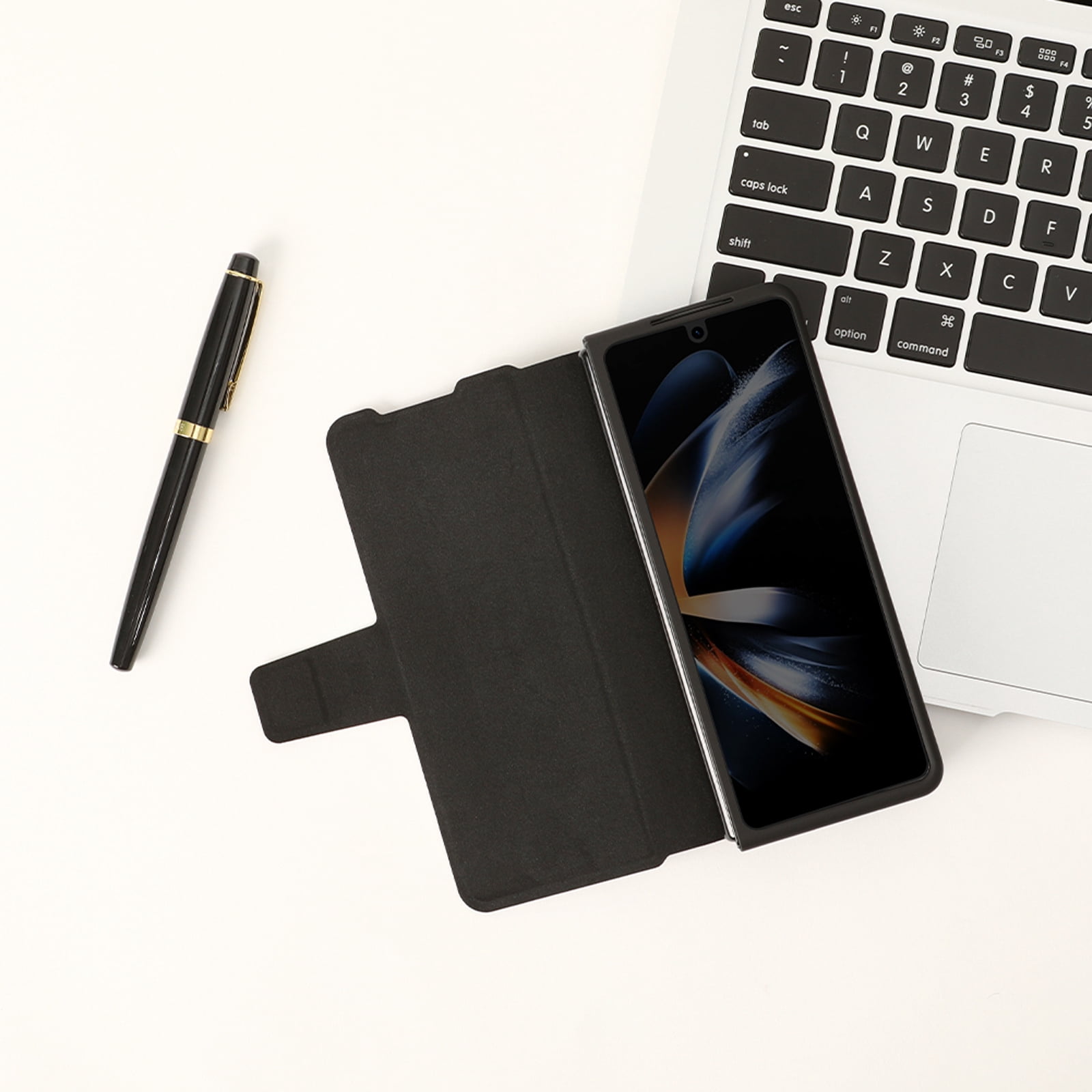 Compatible with Samsung Galaxy Z Fold5 Wallet Case with S Pen Holder, Premium PU Leather Flip Folio, Card Slots, RFID Blocking, Kickstand, Phone Cover for Galaxy Z Fold 5, Black
